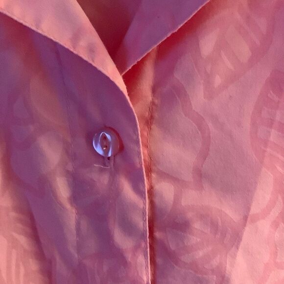 Pre Owned Women’s Sag Harbor Pink Floral Button Up Shirt Sz 22W - Picture 10 of 12